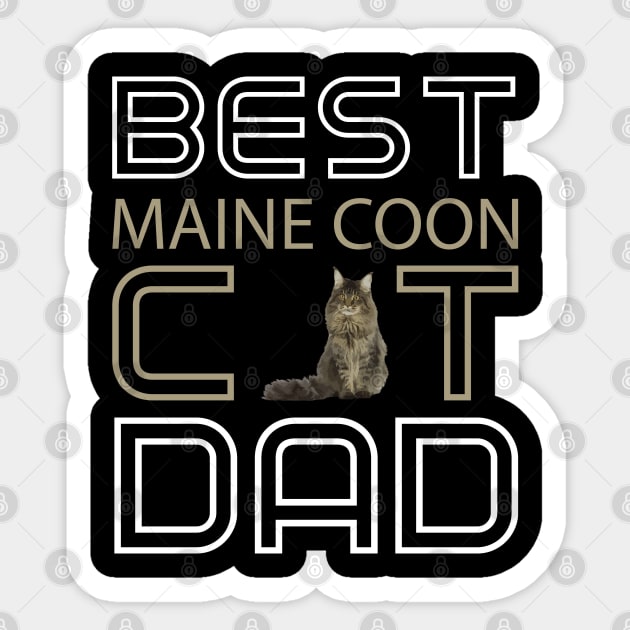 Best Maine Coon Cat Dad Sticker by AmazighmanDesigns